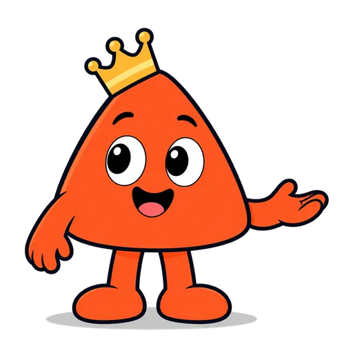 Play, the Playcode mascot, wearing a small crown.
