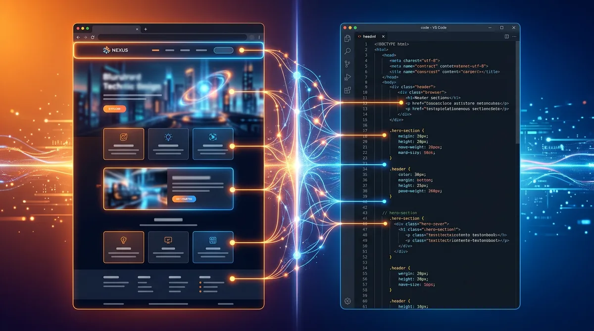 AI website builder creating real websites with clean code under the hood
