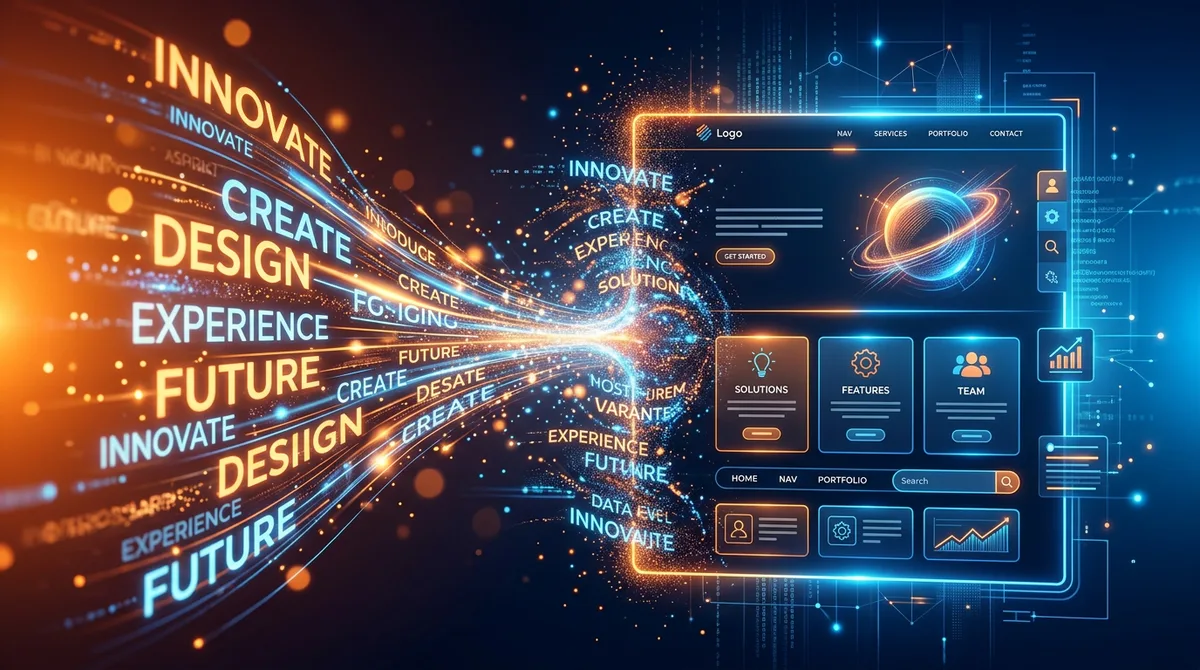 Building a website from a text description using AI