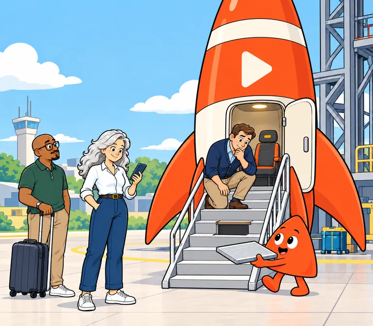 A cofounder spots a missing step on the rocket's stairs, and Play carries up a new one.