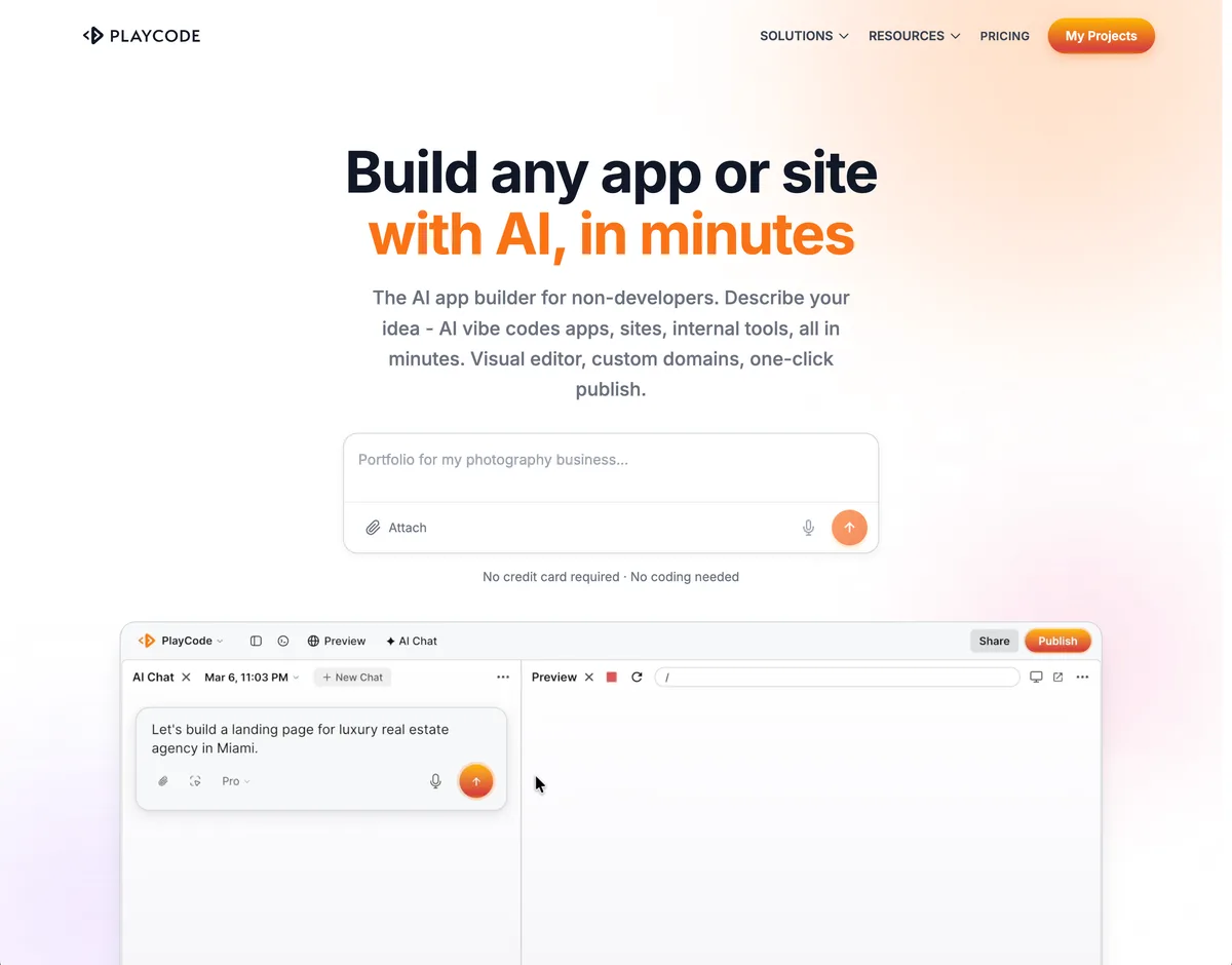 Historical Playcode homepage captured in May 2026
