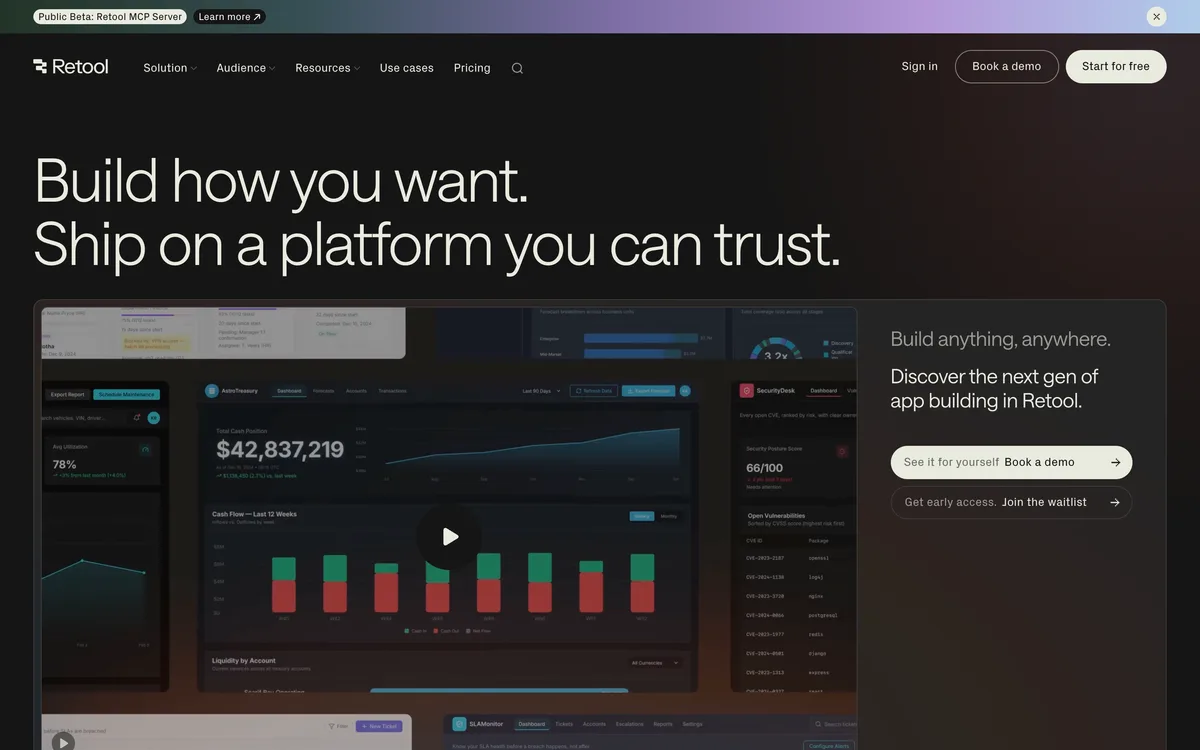 Retool homepage, May 2026