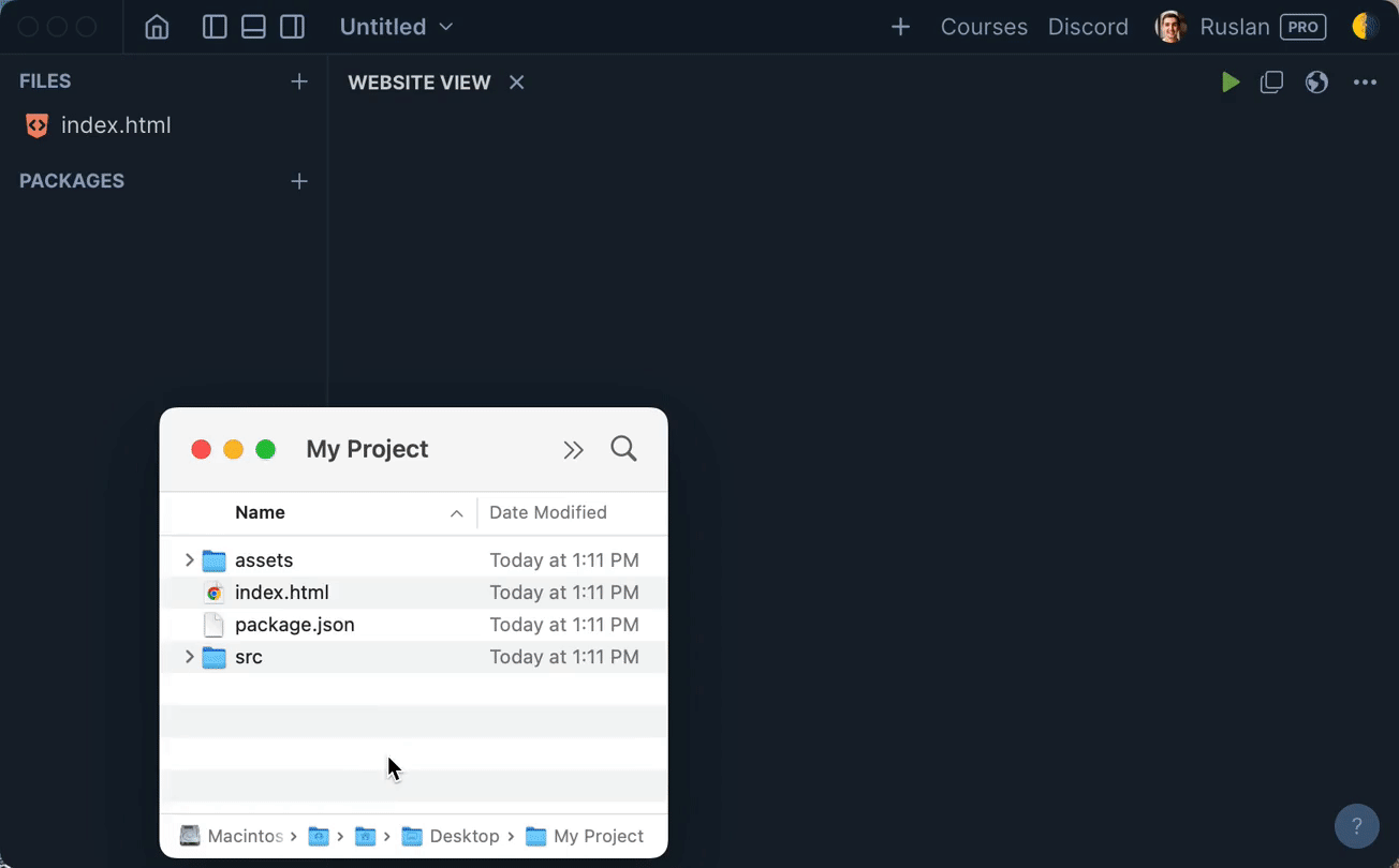 Drag and drop files