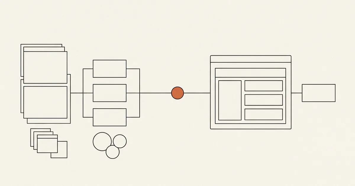 Neutral decision map comparing a broad code workspace with a guided web app workflow