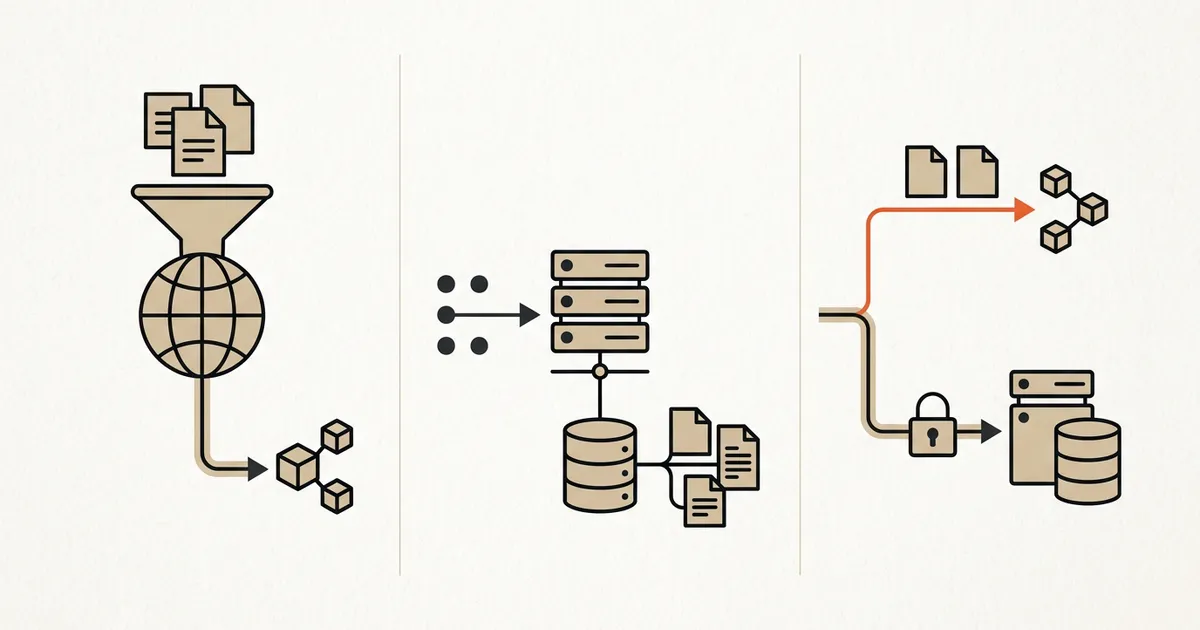 Static build-time delivery and dynamic request-time delivery joined in a hybrid route map